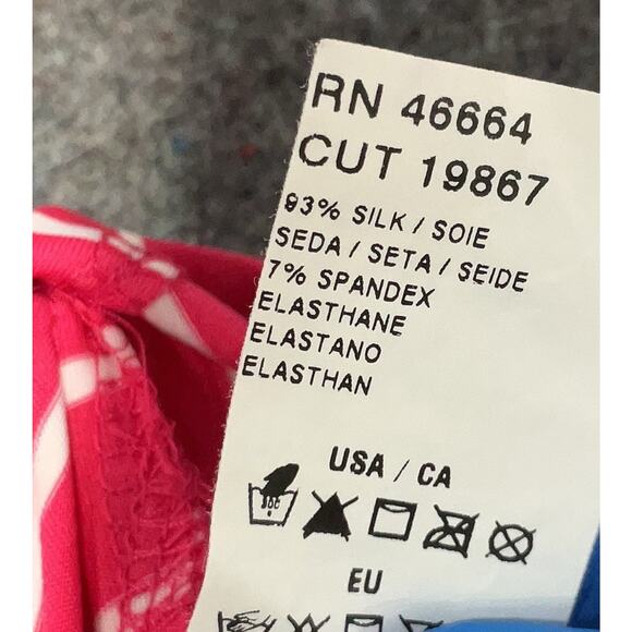 ST. JOHN Silk Blend Pink Striped Embellished Top Tunic Mini Dress Size Small EUC - Picture 6 of 6